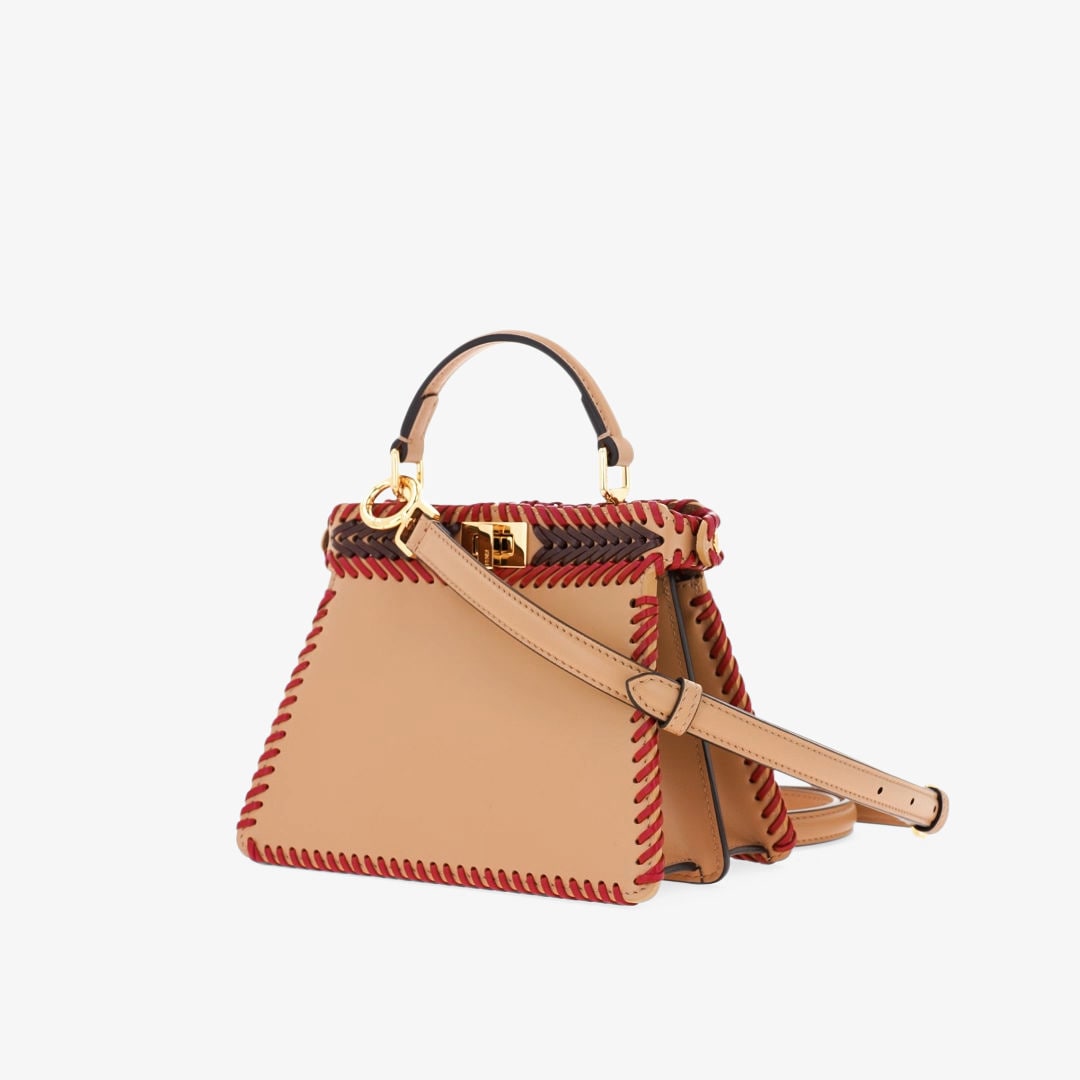 Peekaboo ISeeU Petite Multicolour interlaced leather bag Fendi