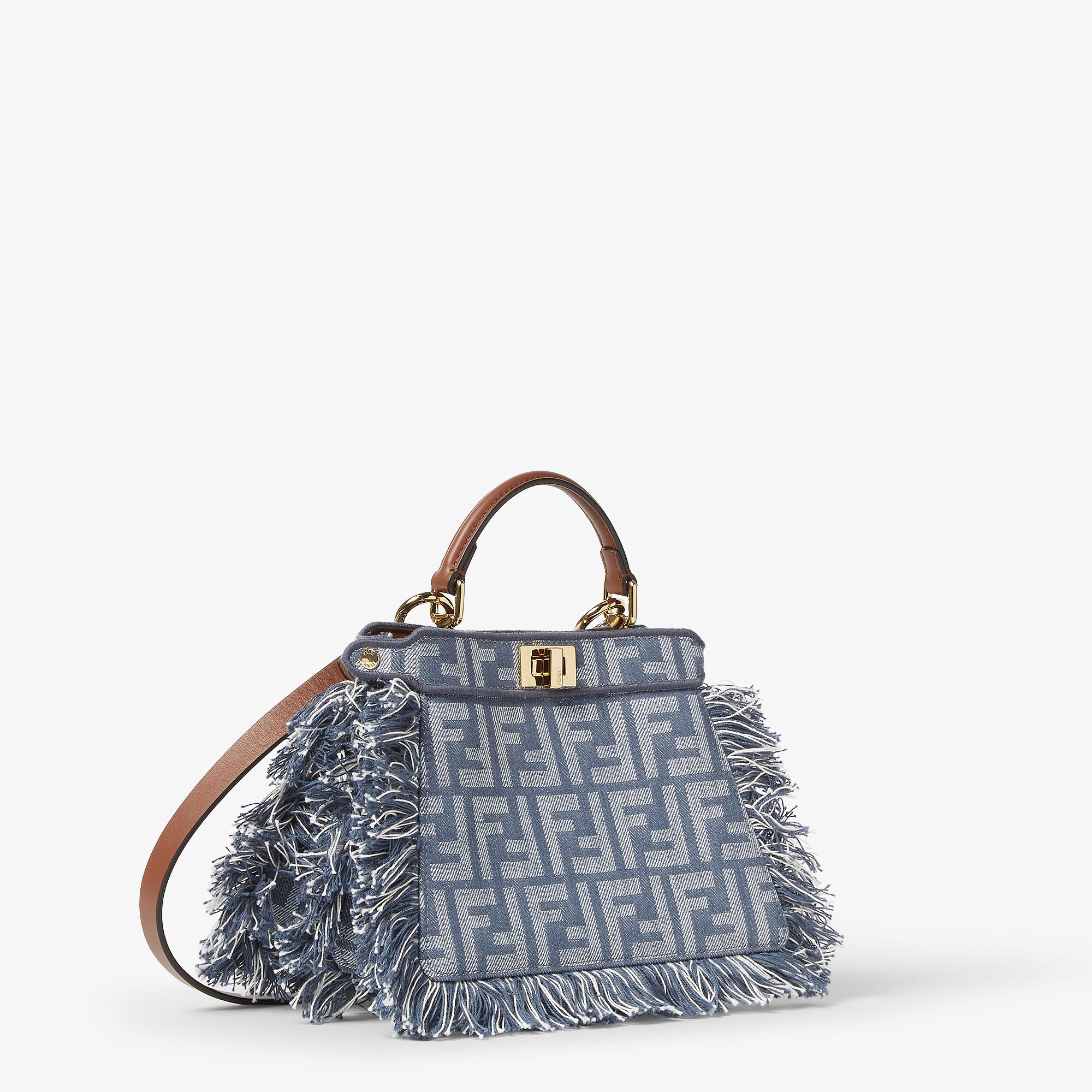 【FENDI】ピーカブー ISeeU プチ デニム バッグ★ブルー FENDI】ピーカブー ISeeU S ライトブルーデニムインターレース