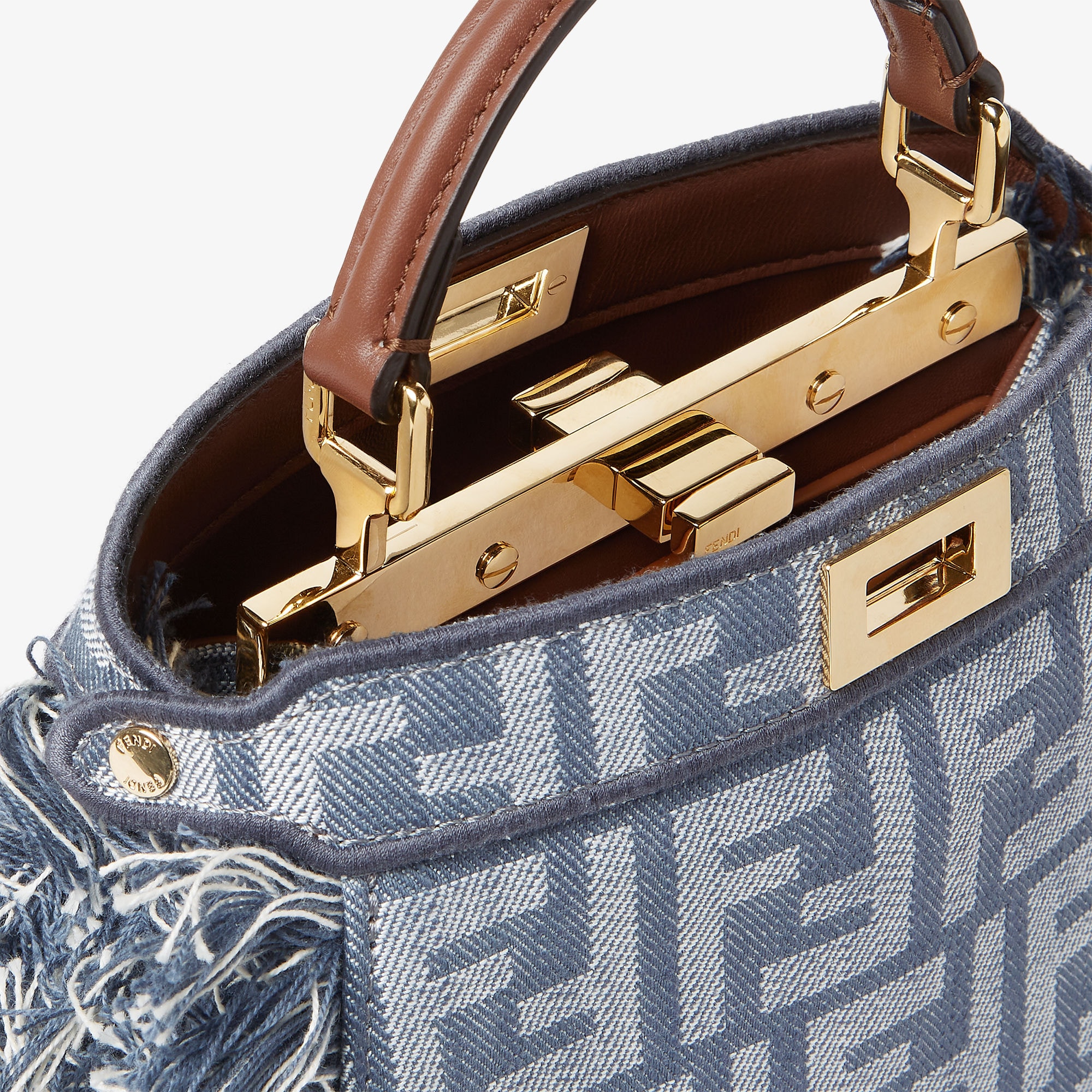 【FENDI】Peekaboo ISeeU Petite デニム調ジャカード バッグ Peekaboo ISeeU Petite Fabric Blue | Fendi