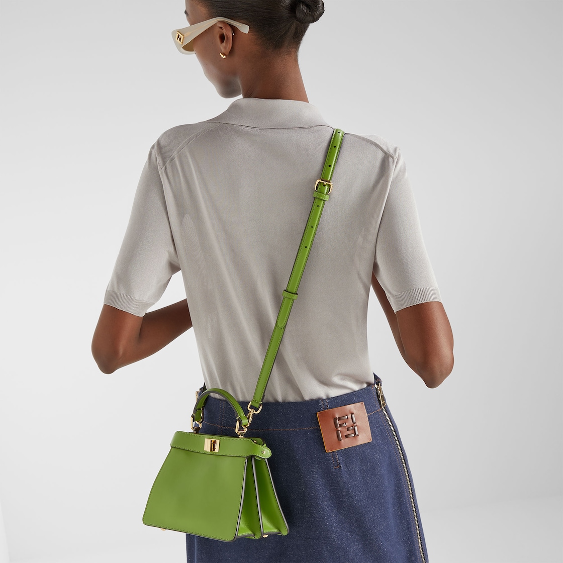 Peekaboo ISeeU Petite Leather Green - Image 3/8