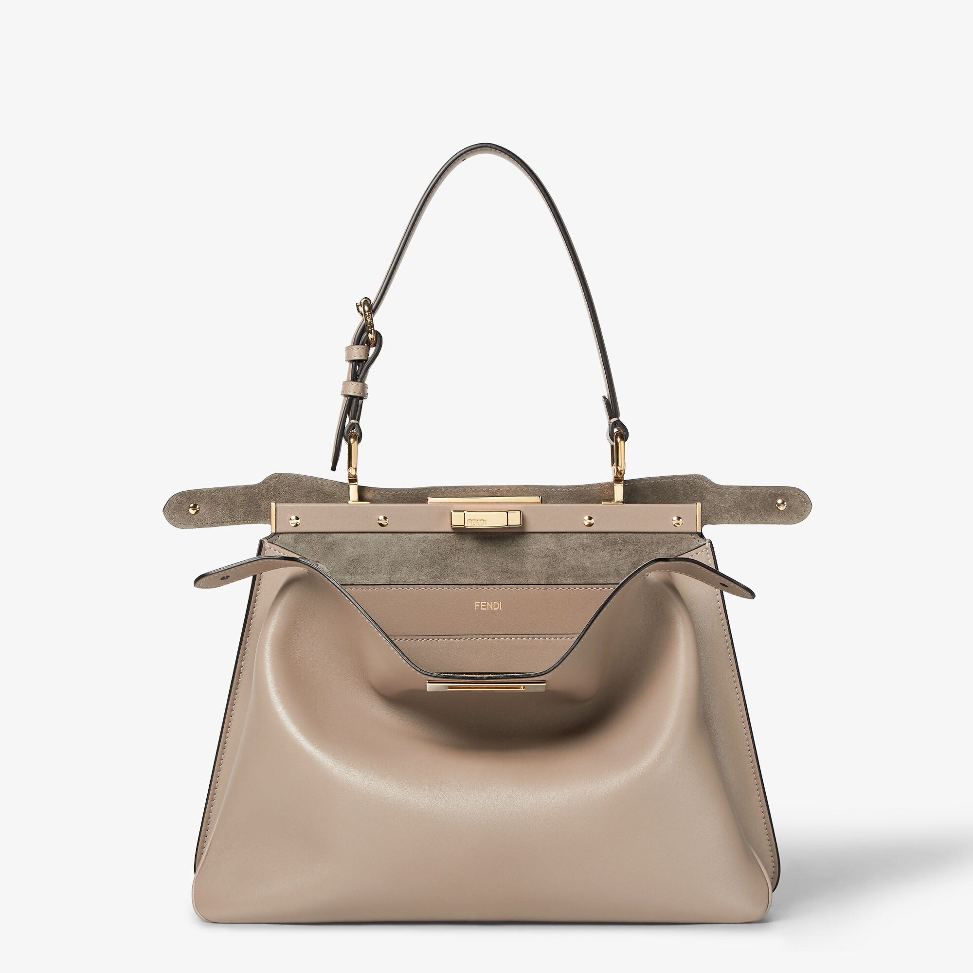 Peekaboo Soft Medium - Dove gray leather bag | Fendi