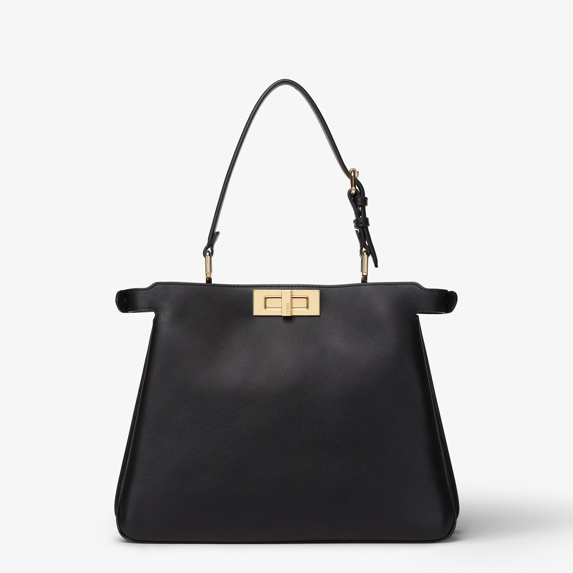 Peekaboo Soft中号手袋-黑色皮革手袋-女士手袋-FENDI芬迪官网