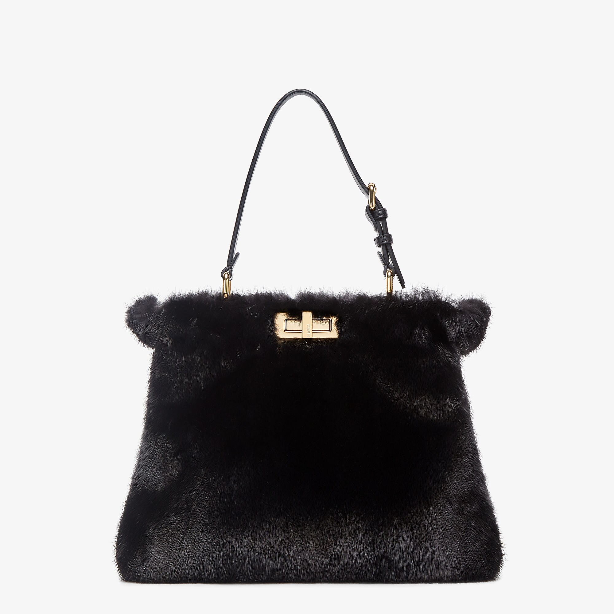 Peekaboo Soft MediumBlack mink bag