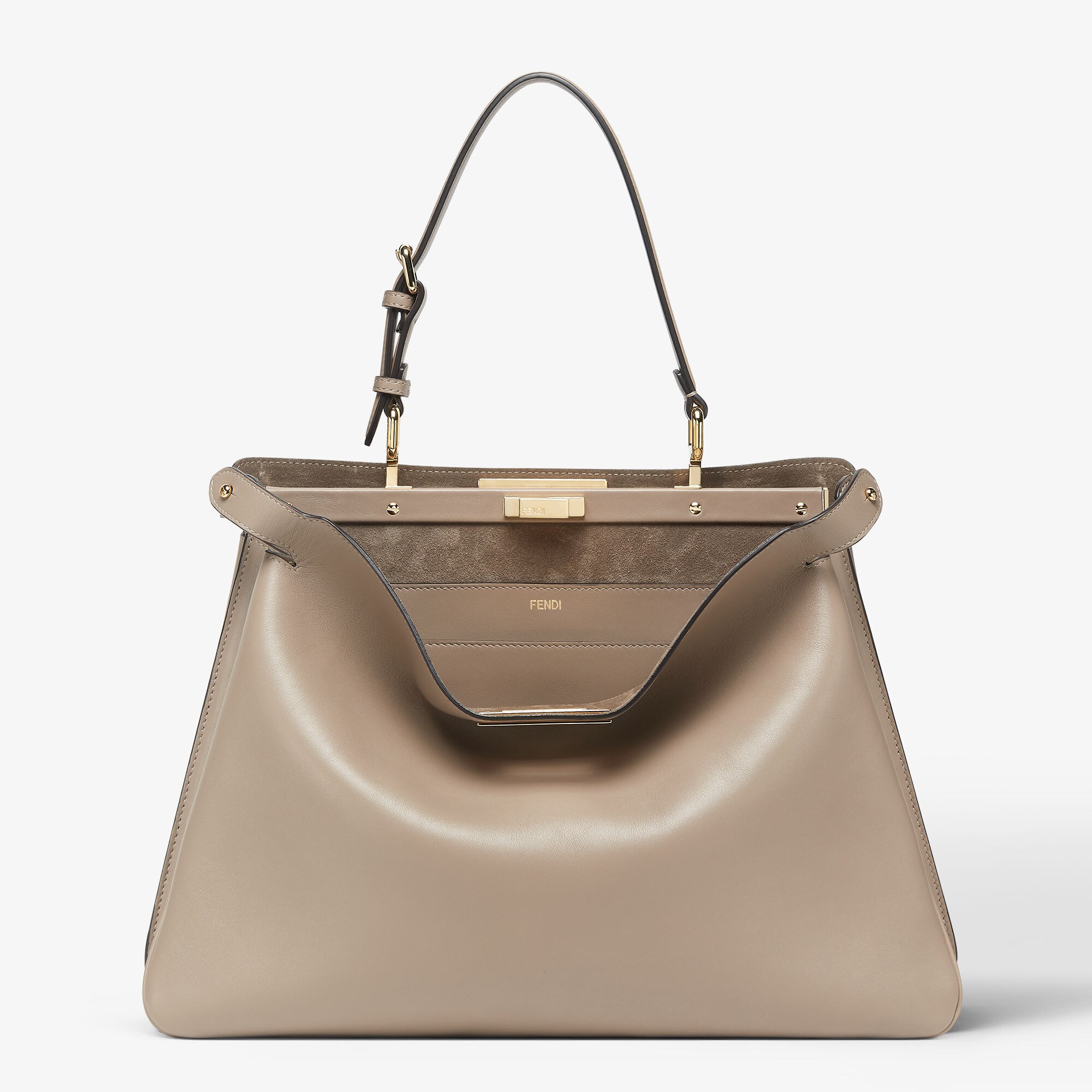 Peekaboo Soft Large Leather Grey Fendi