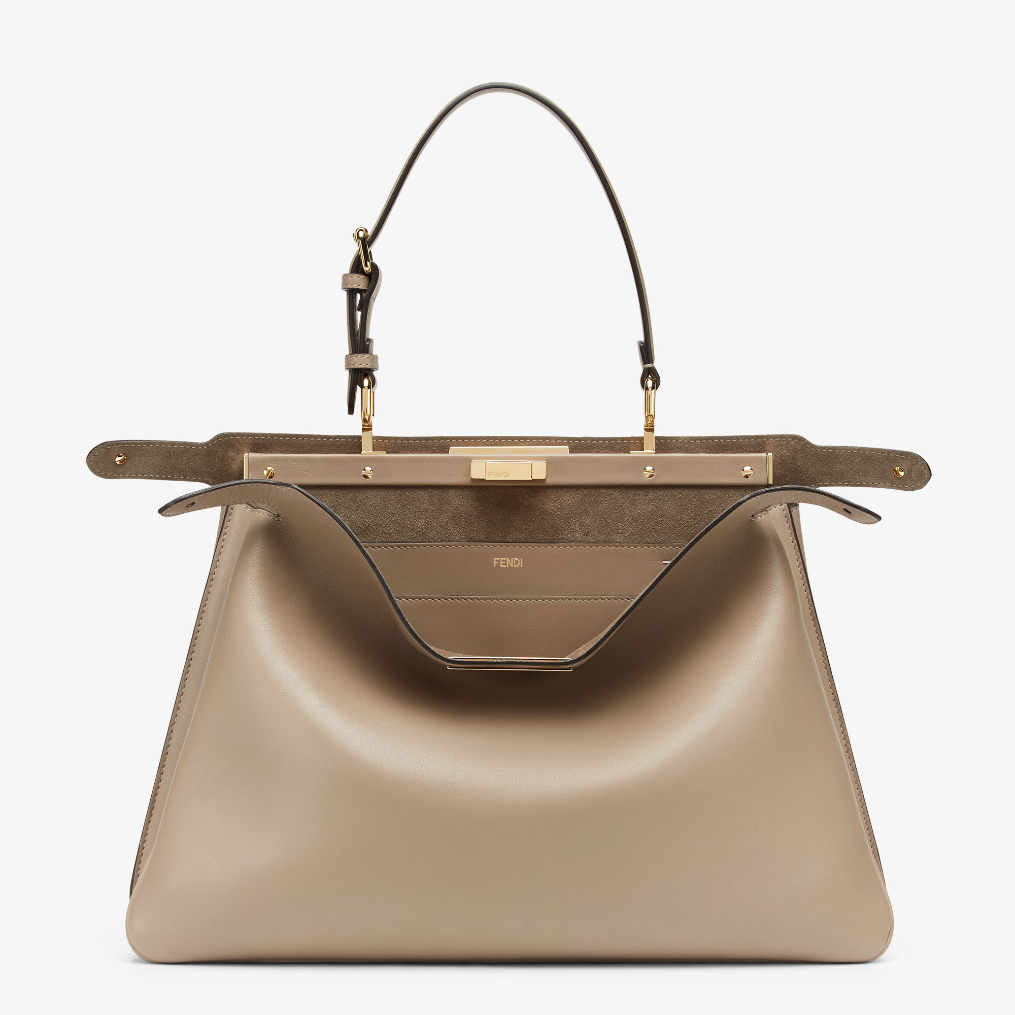 【FENDI】Peekaboo Soft Large デニム調レザー バッグ Peekaboo Soft Large Leather Grey | Fendi
