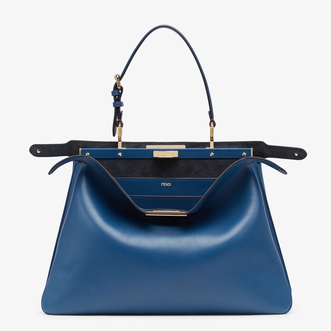 Peekaboo Soft Large Leather Blue Fendi