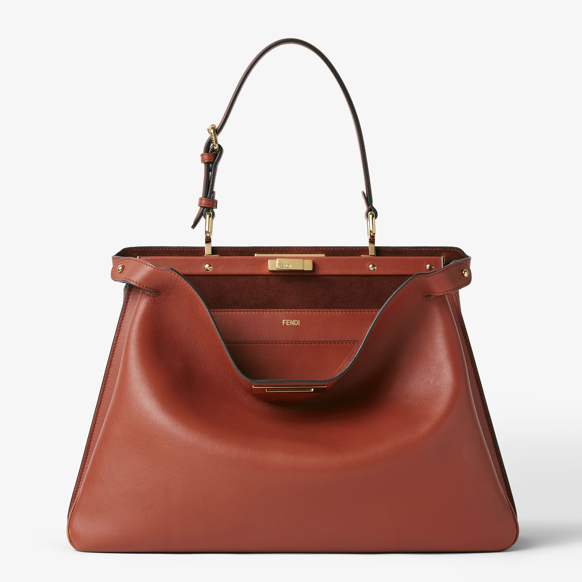 Peekaboo Soft Large Leather Brown Fendi