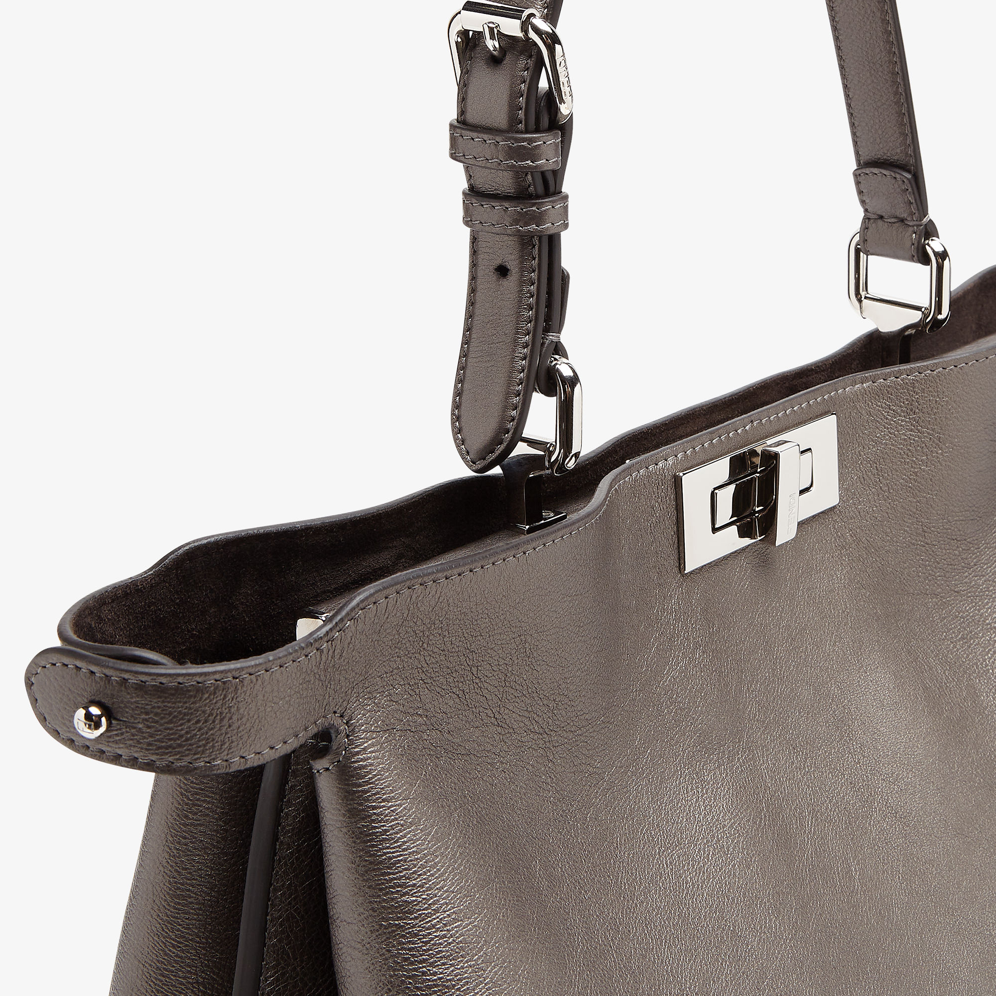 VIP価格★【FENDIPeekaboo Soft Largeダブグレー Peekaboo Soft Large Leather Gray | Fendi
