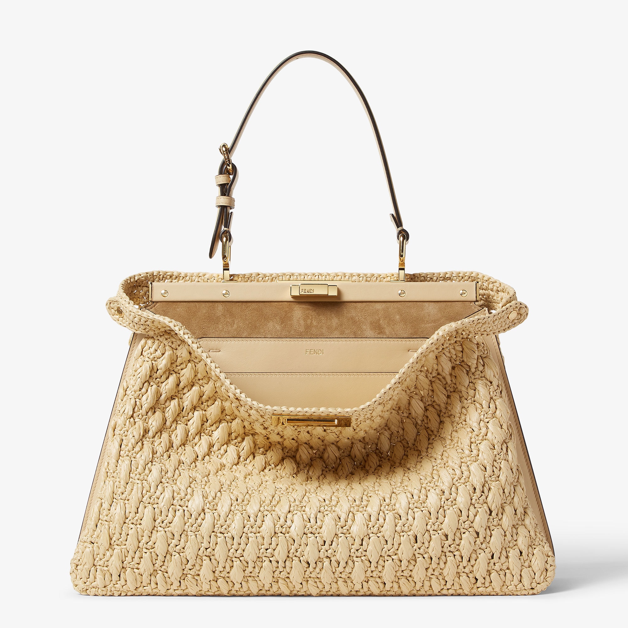 Beige Fendi Handtasche Peekaboo Peekaboo Soft Medium Beige Bag