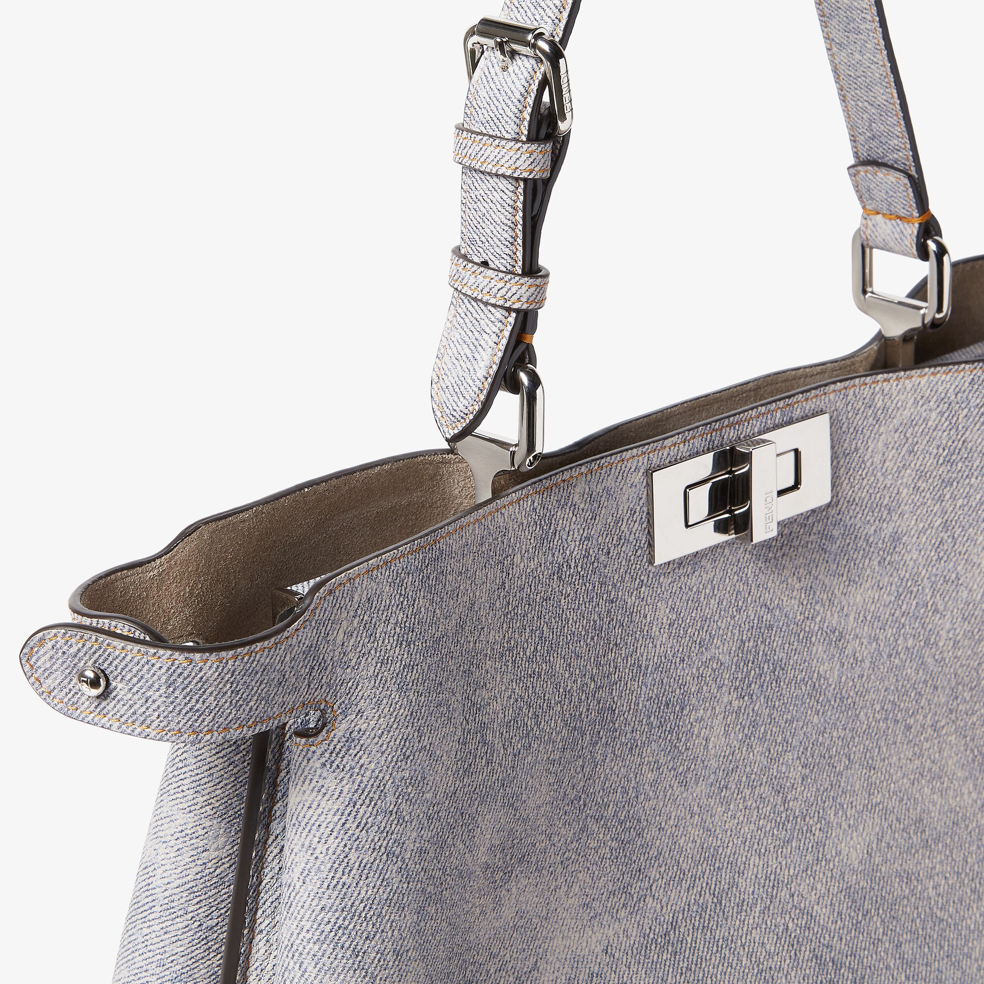 FENDI ピーカブー ソフト ラージ ダブグレーレザー バッグ ピーカブー ISeeU プチ レザー グレー | Fendi
