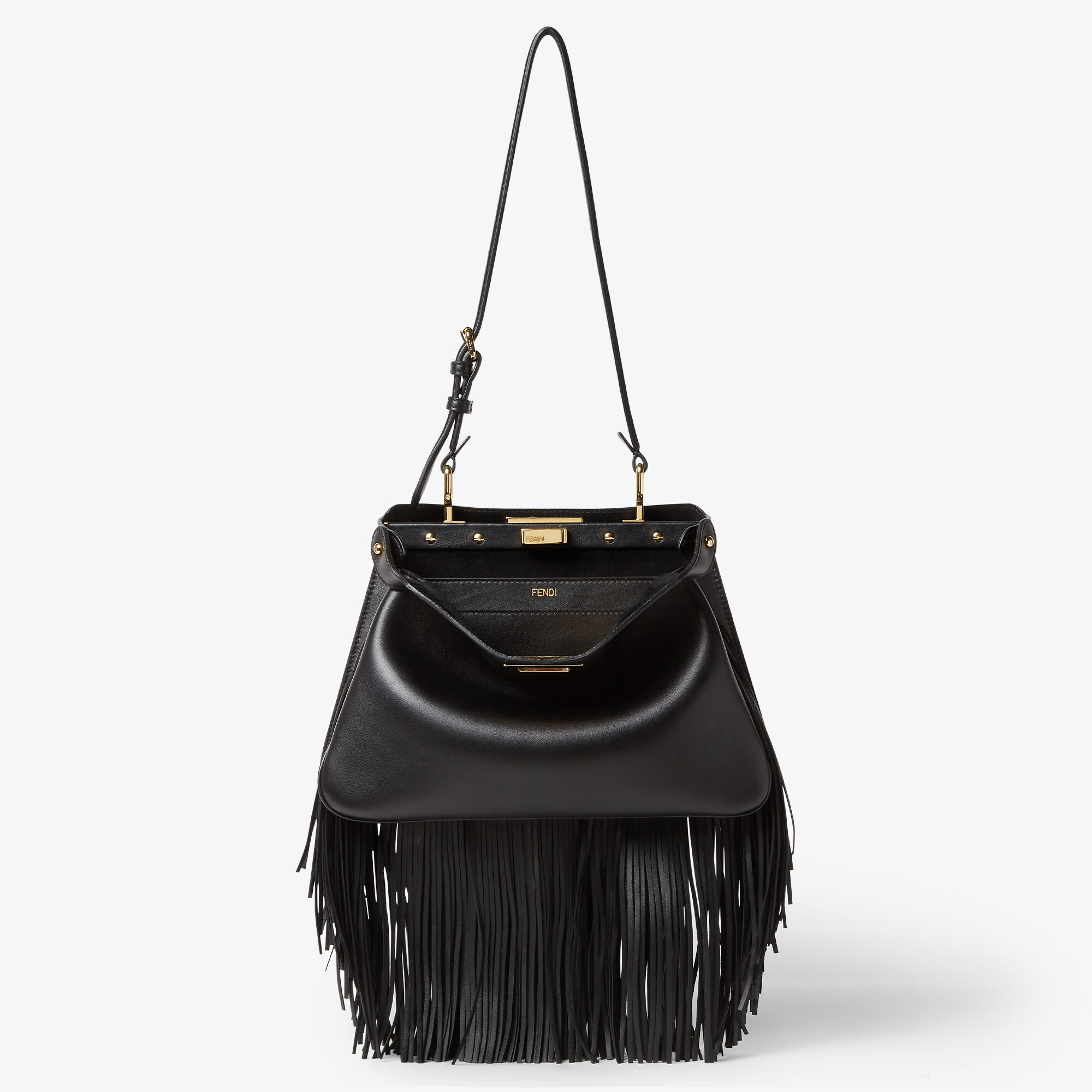 FENDI 25AW SOFT PEEKABOO ダークブラウン レザーバッグ ラージ Peekaboo Soft Large Leather Black | Fendi