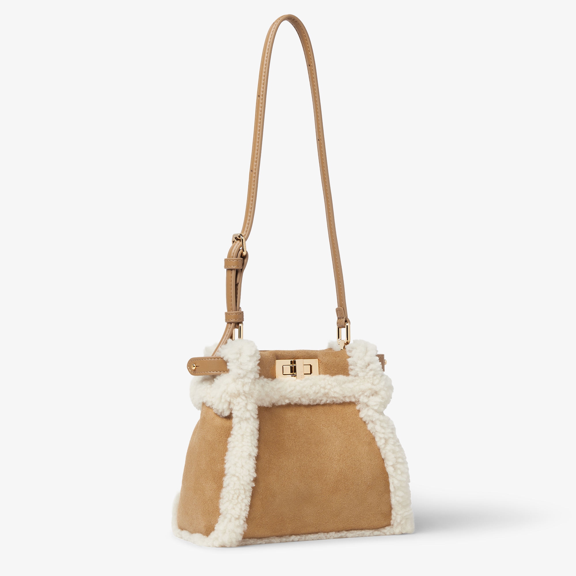 حقيبة My Peekaboo® بحجم صغير جداً حقيبة من صوف الشيرلنج (shearling) باللون الجملي