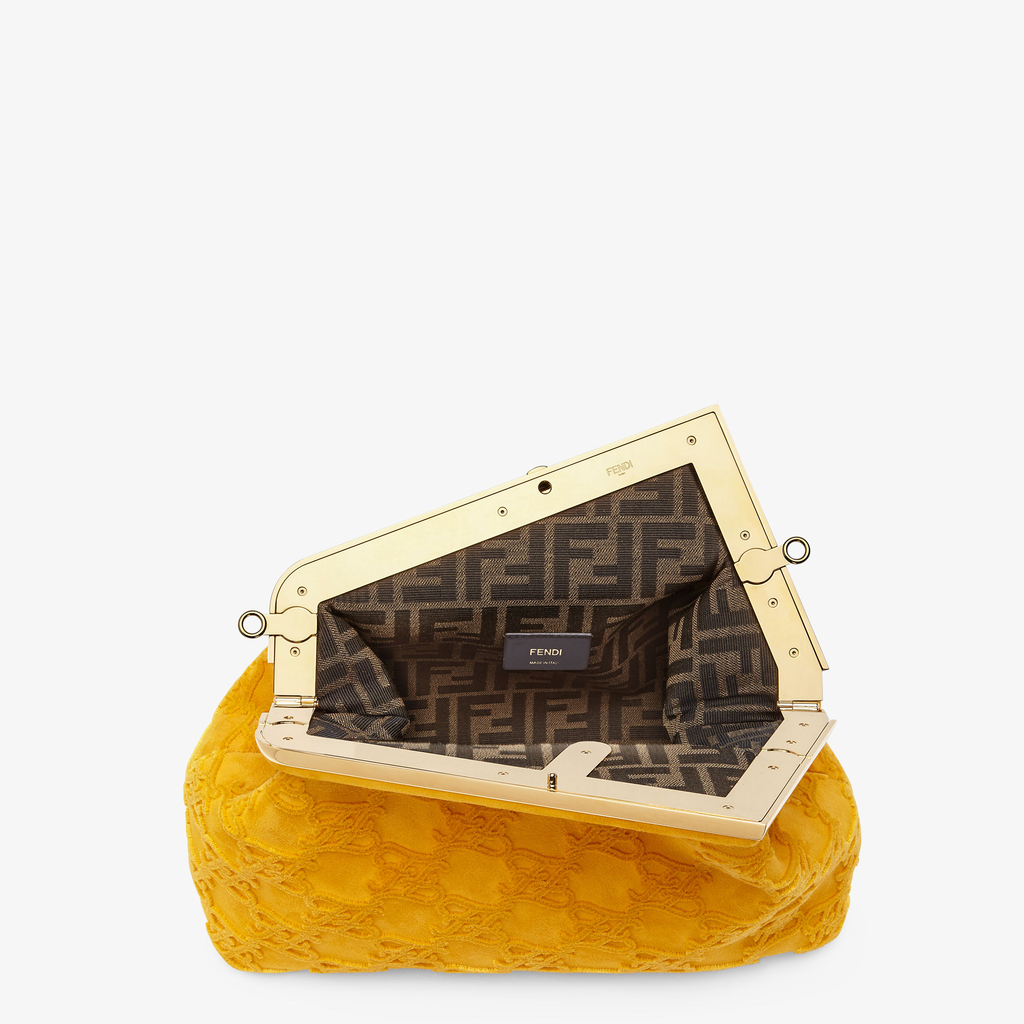 Thiết kế Fendi First Medium - Yellow suede bag
