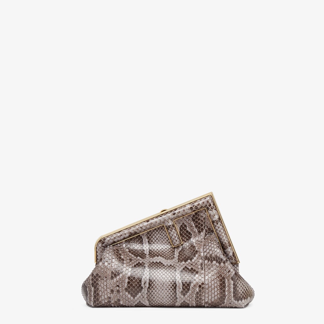 Fendi F is Fendi Gray Pebbled Leather Flat Pouch Large – Queen Bee