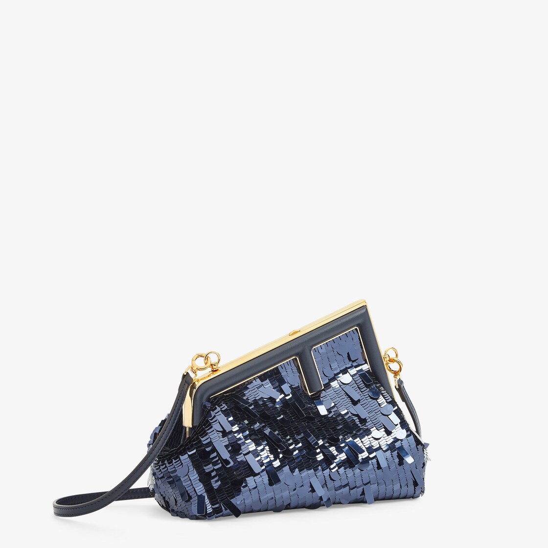 Fendi First Small - Bag embroidered with blue sequins | Fendi