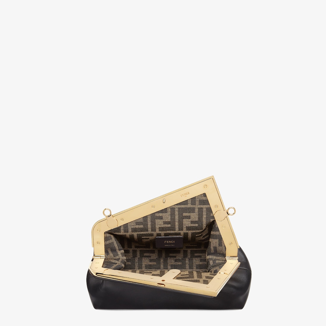 Fendi First Small Leather Black Lamb leather (nappa) - FF jacquard fabric lining - Image 4/6