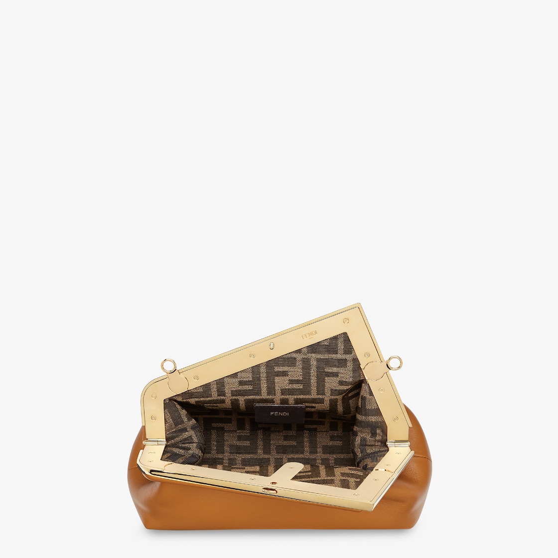 Fendi First Small Leather Brown Lamb leather (nappa) - FF jacquard fabric lining - Image 4/6