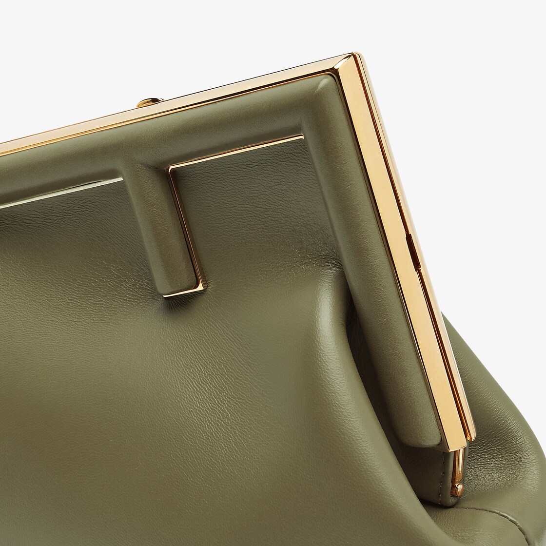 Fendi First Small Leather Green Lamb leather (nappa) - FF jacquard fabric lining - Image 5/5