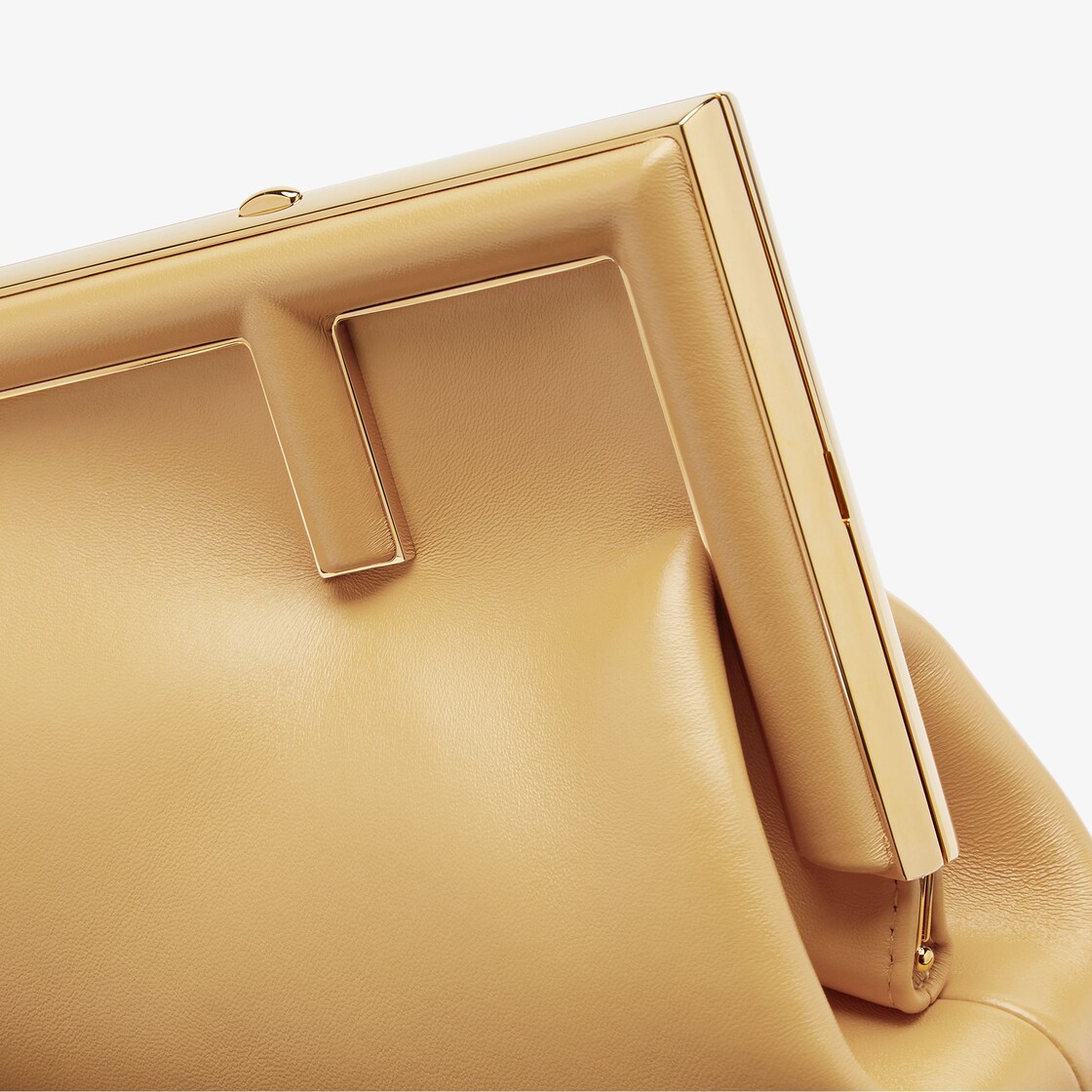 Fendi First Small Leather Beige Lamb leather (nappa) - FF jacquard fabric lining - Image 5/5