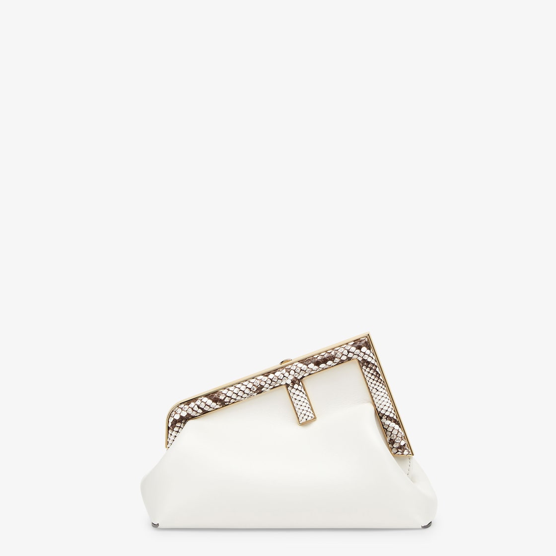 Fendi First Small - White leather bag with exotic details | Fendi