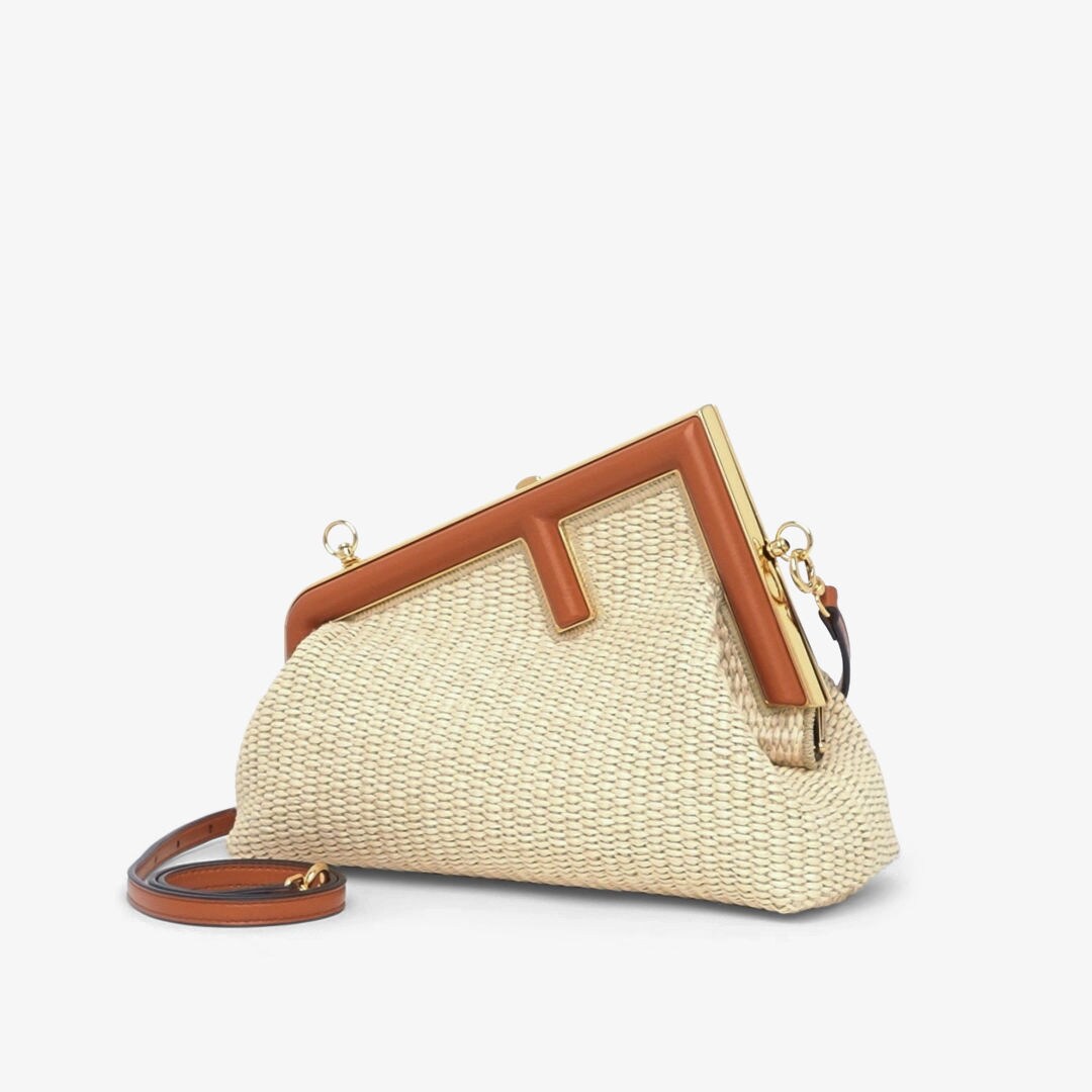 Fendi First Small Natural straw bag Fendi