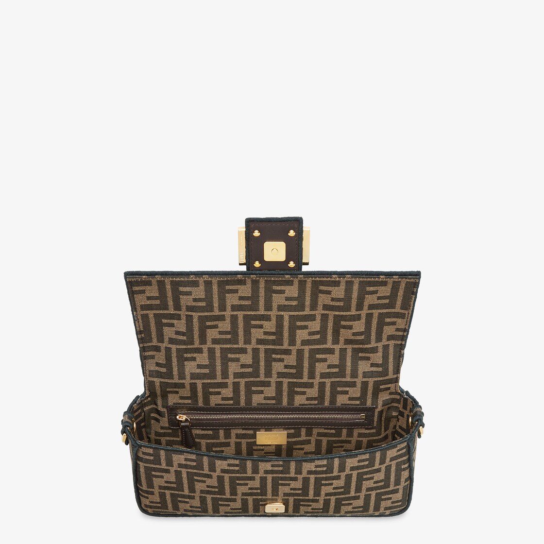 Baguette - Borsa in tessuto jacquard FF marrone