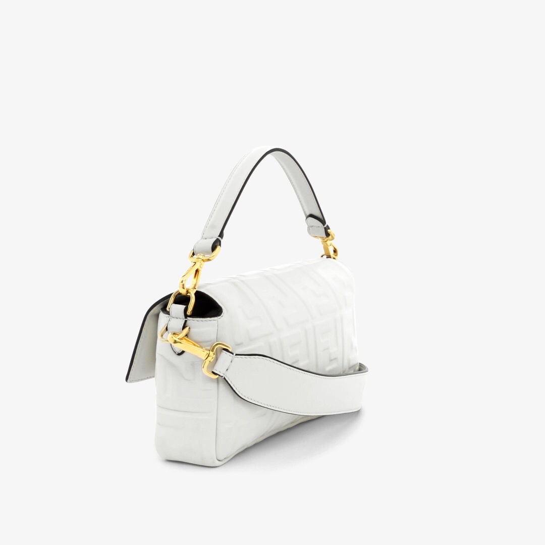 Fendi white baguette online bag