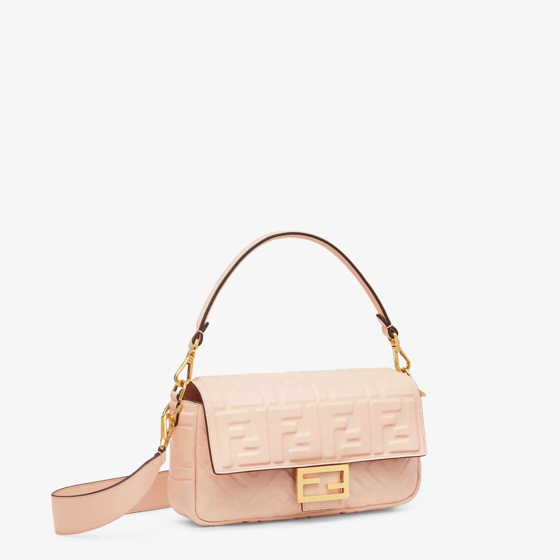 Baguette - Pale pink nappa leather bag