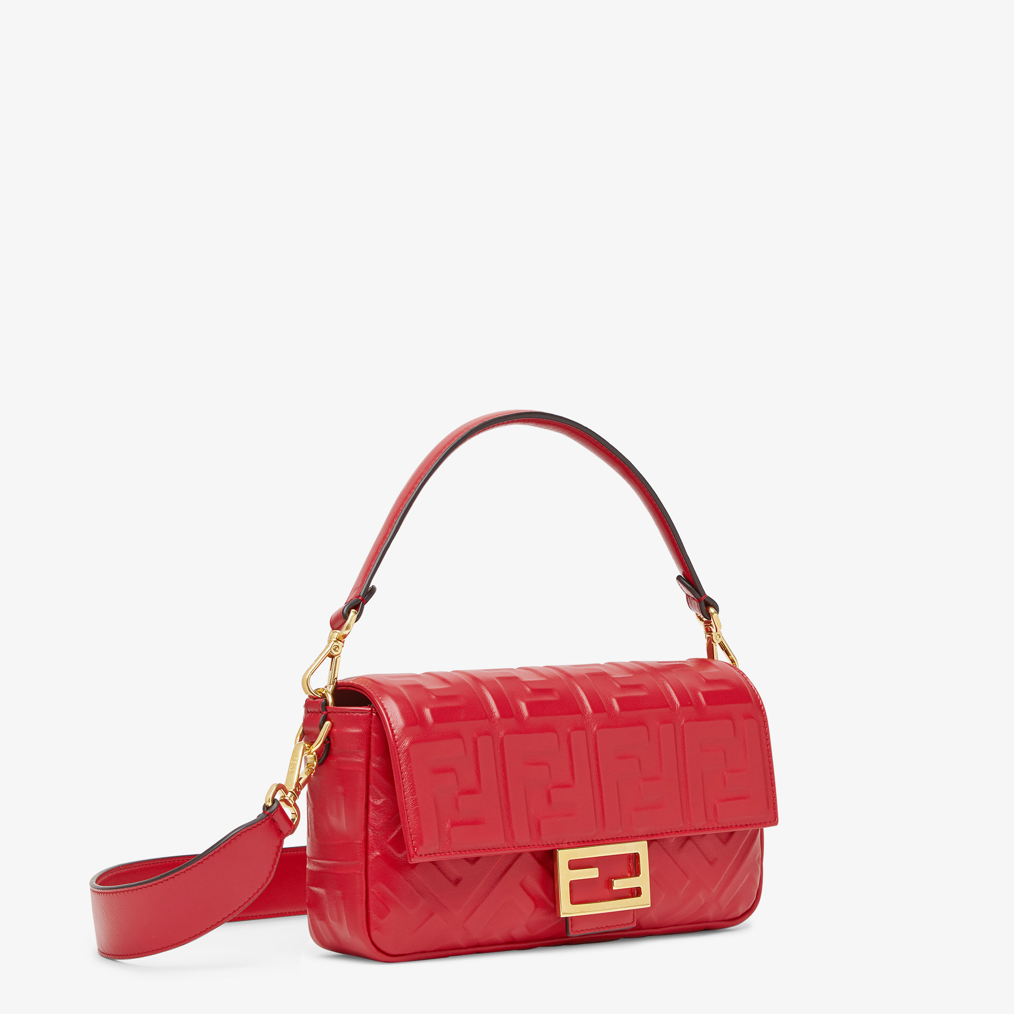 Fendi Baguette Mini Chain Shoulder Bag in Red