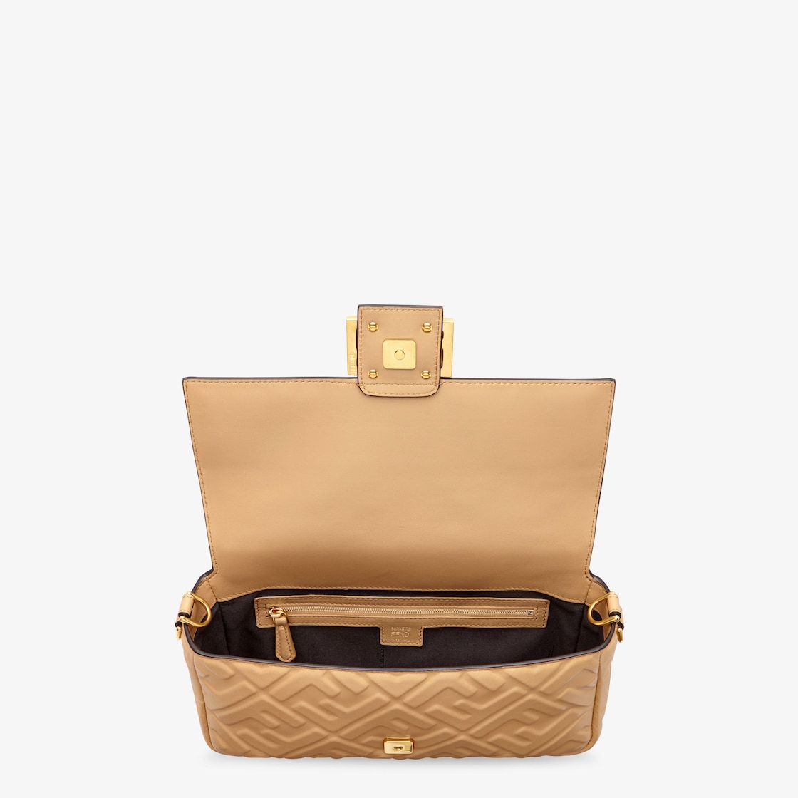 Fendi Gold Lace & Leather Baguette QBB047AXDB000