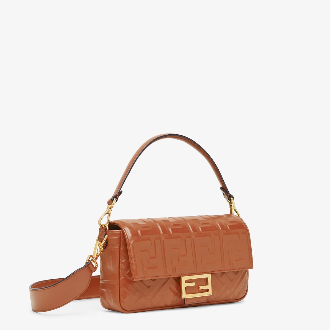 Baguette leather handbag Fendi Brown in Leather - 19574980