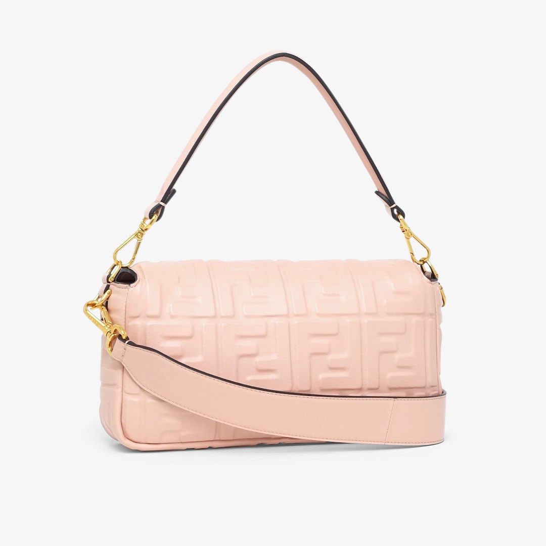 FENDI: pouch bag in nappa leather with logo - Pink  Fendi crossbody bags  8BT337 ADM9 online at