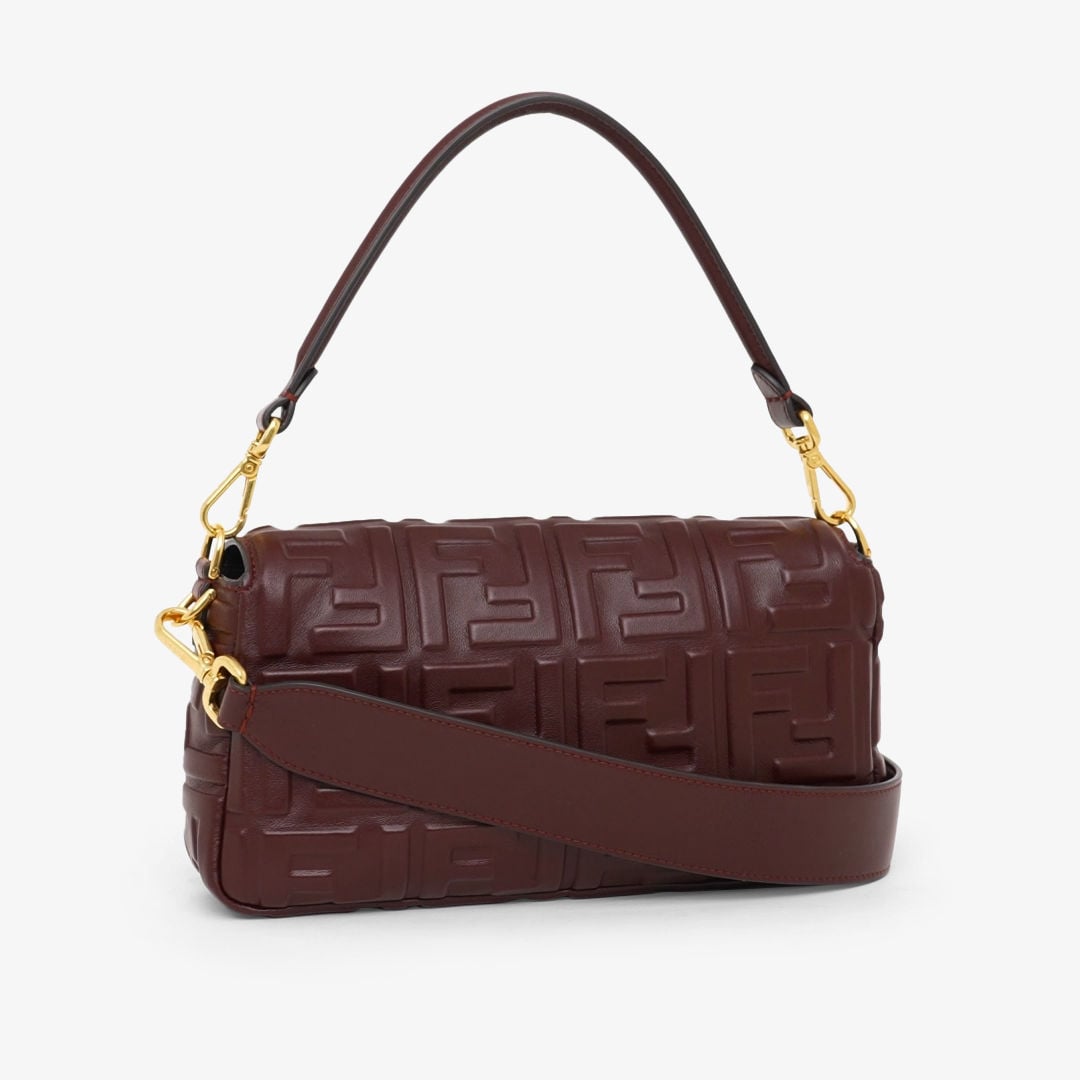 Baguette - Burgundy nappa leather bag | Fendi