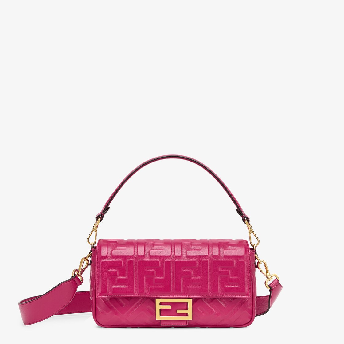 Baguette - Fuchsia nappa leather bag | Fendi