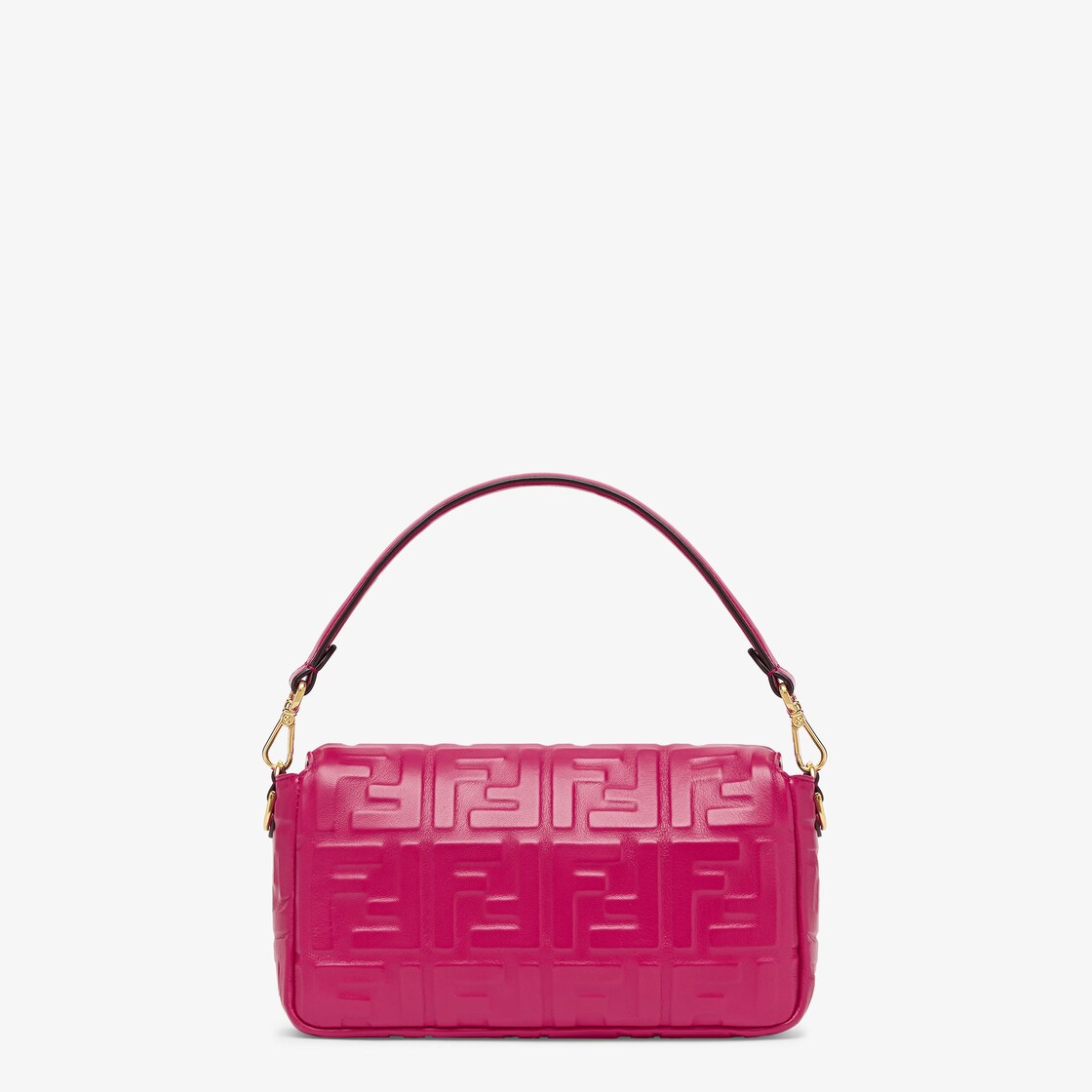 FENDI: bag in leather with logo - Fuchsia