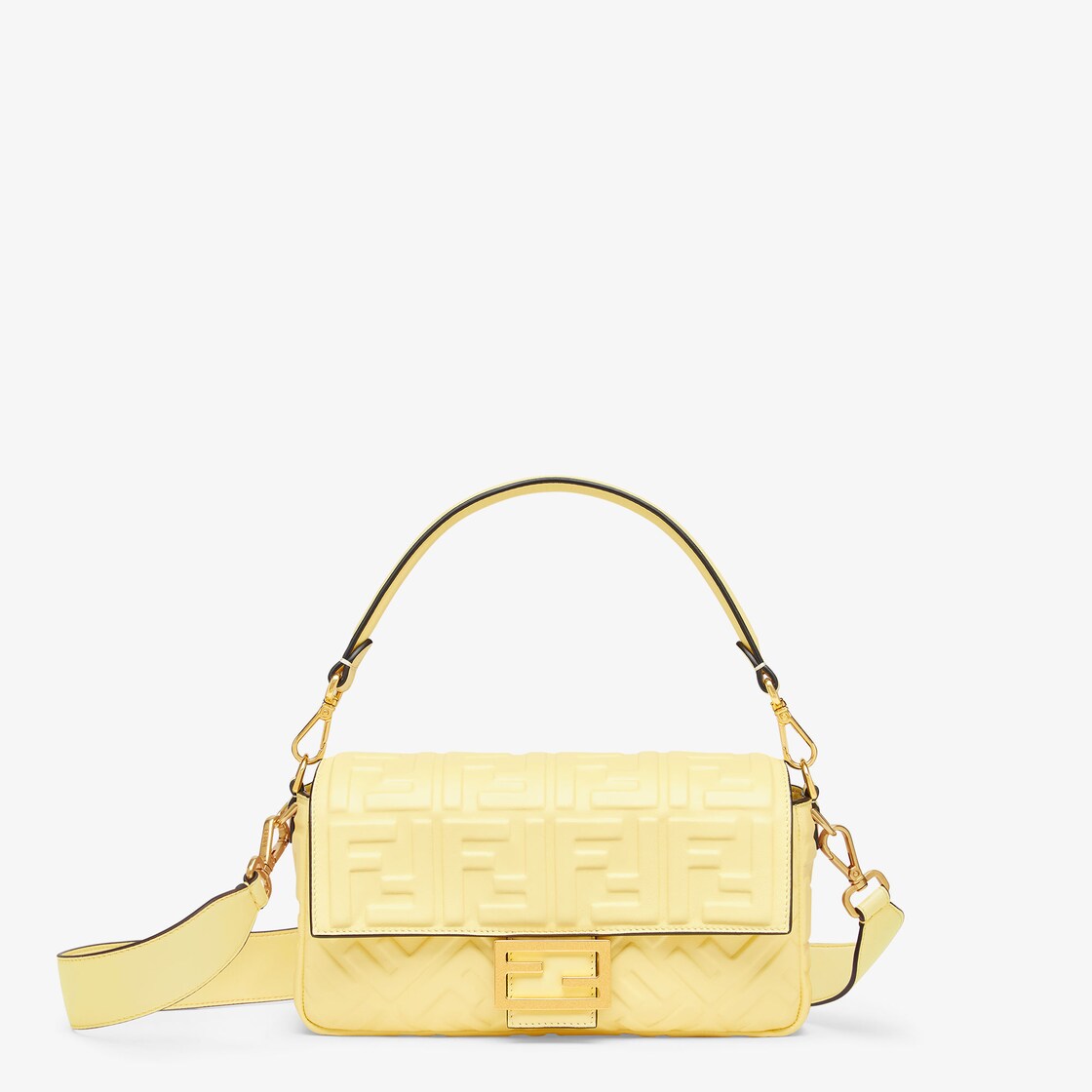 Baguette Leather Yellow Lamb leather (nappa) - Fabric lining - Image 1/5