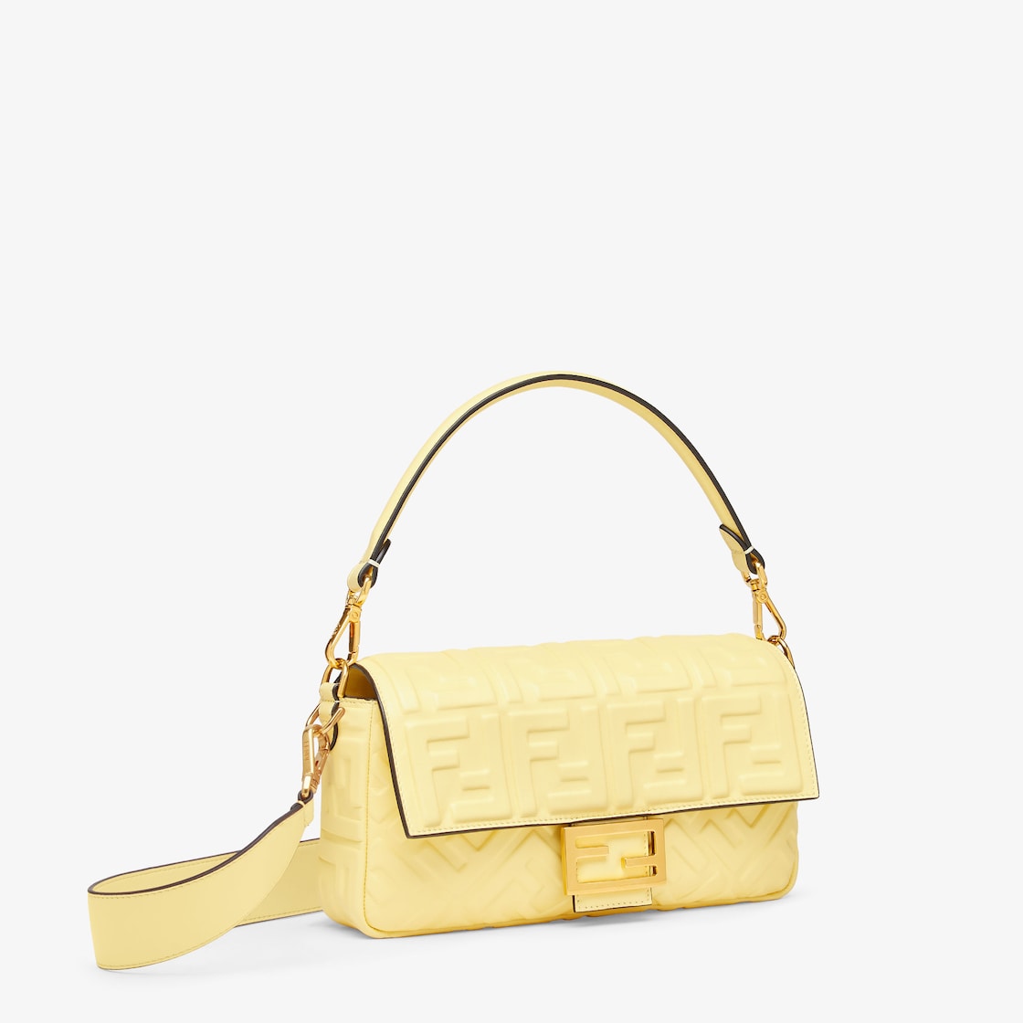 Baguette Leather Yellow Lamb leather (nappa) - Fabric lining - Image 2/5
