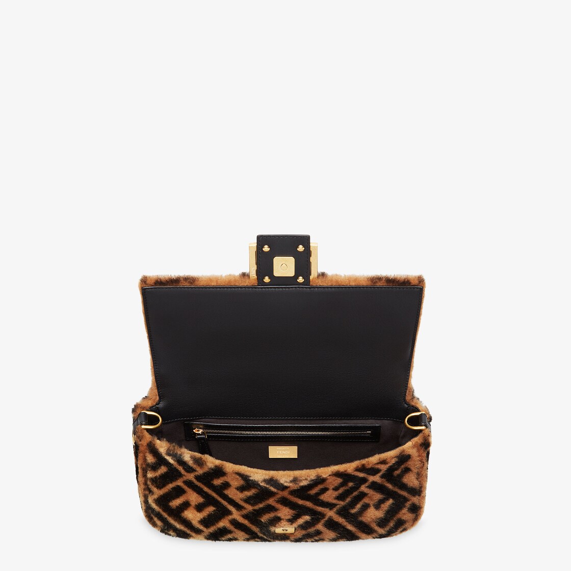 Fendi 2021 Multi Shearling Baguette Bag