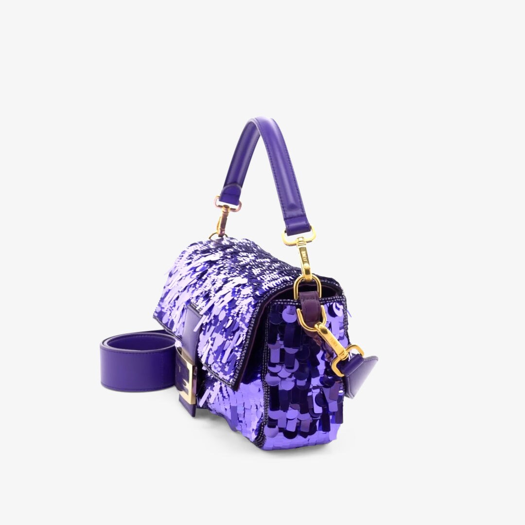 fendi purple baguette sequin