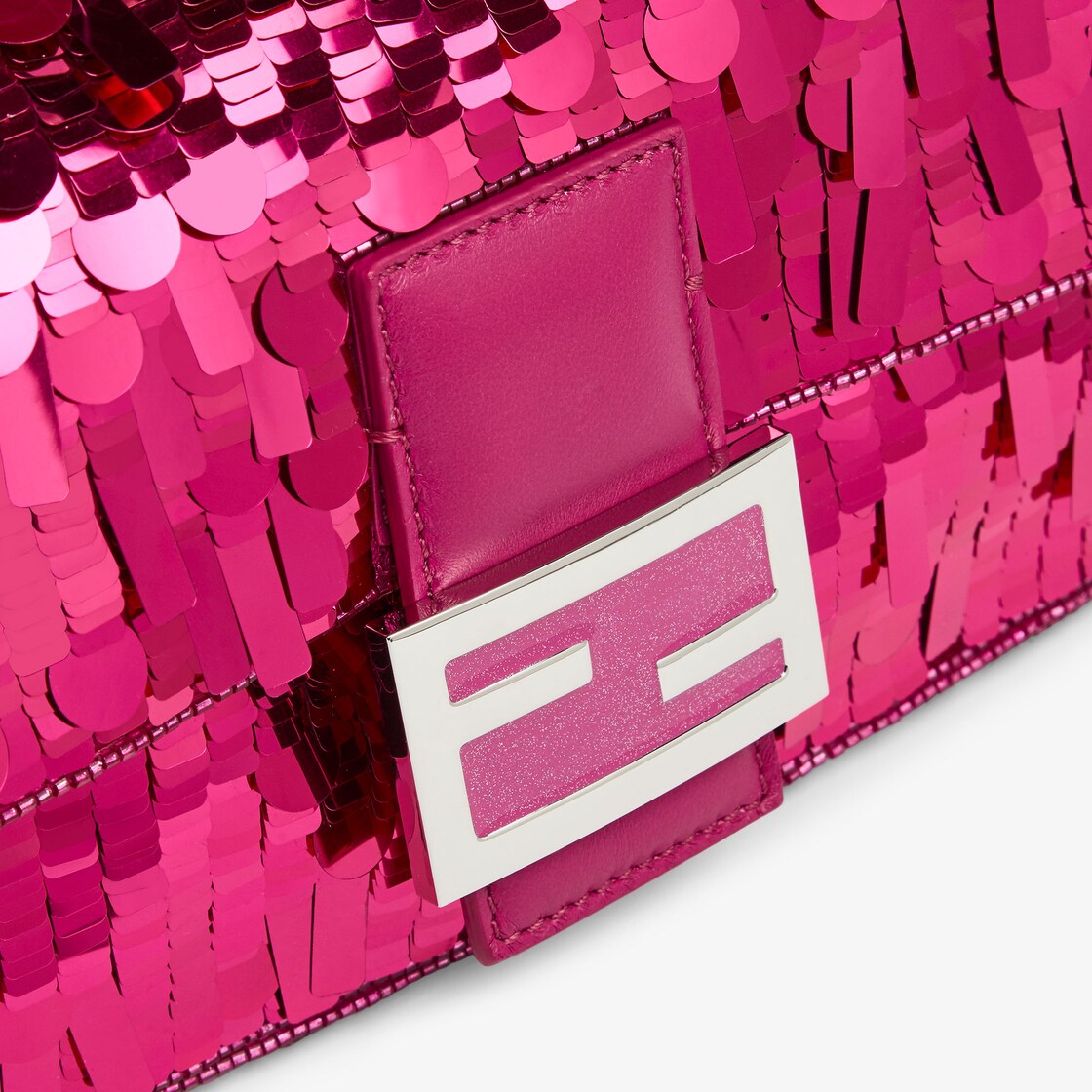 Fendi Red Sequin Baguette