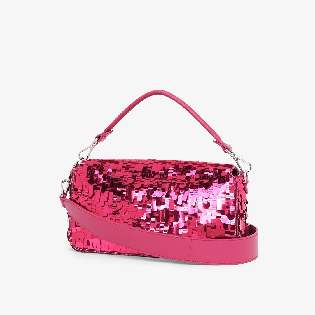 Baguette - Fuchsia sequinned bag | Fendi