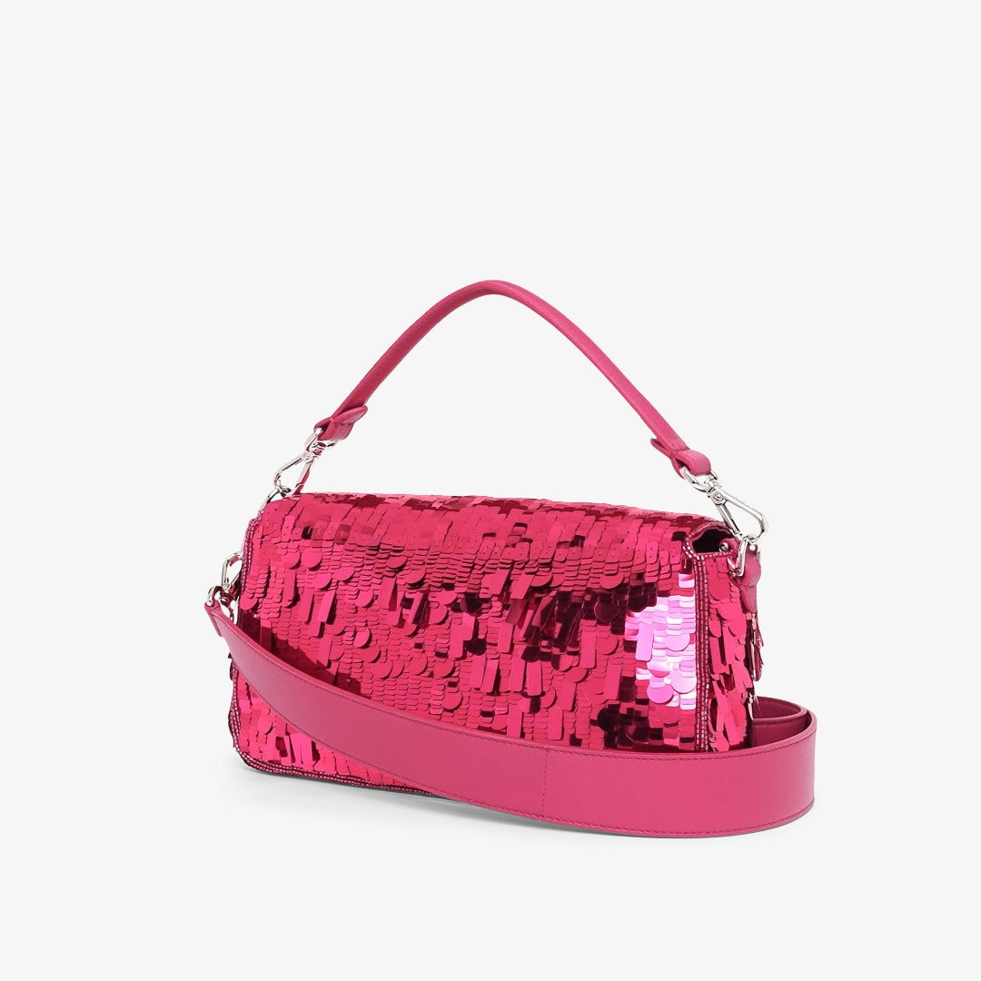 Baguette - Fuchsia sequinned bag | Fendi