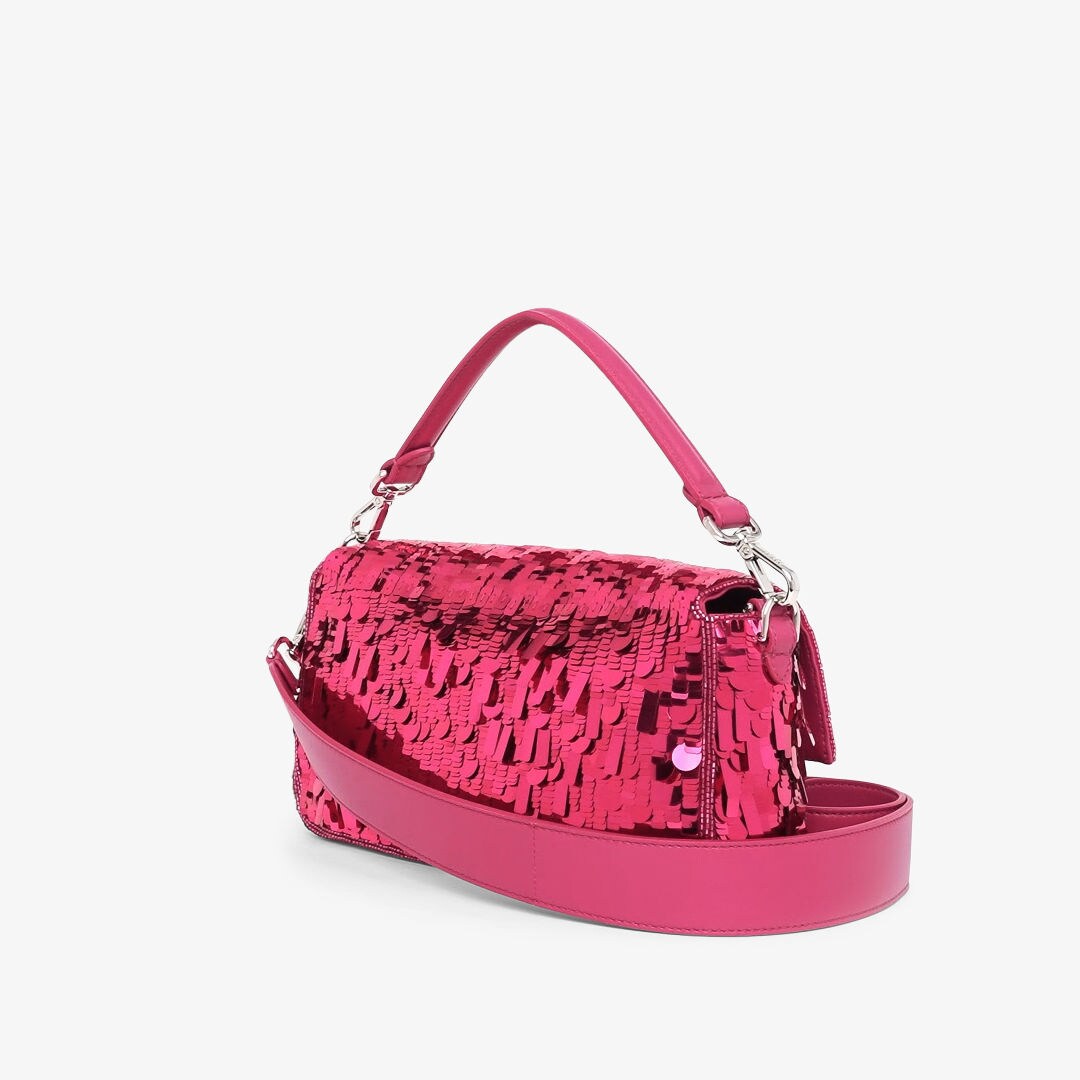 Baguette - Fuchsia sequinned bag | Fendi