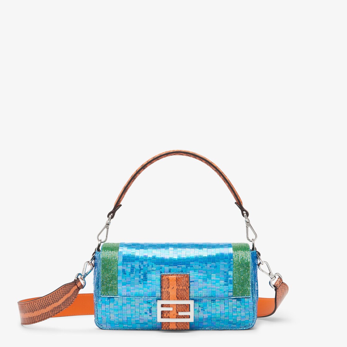 Fendi multicoloured sequins baguette shoulder bag