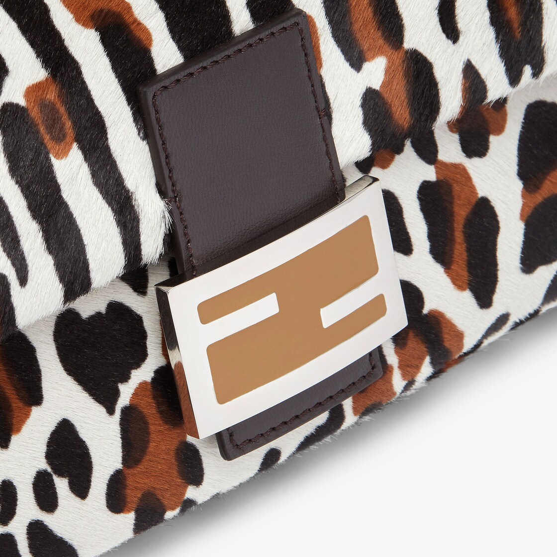 Baguette Re Edition bag in animal print sheepskin Fendi