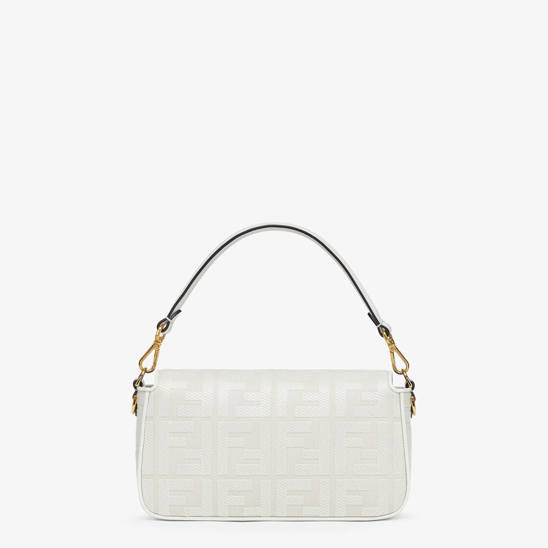 Fendi White Canvas FF Baguette Bag ○ Labellov ○ Buy and Sell