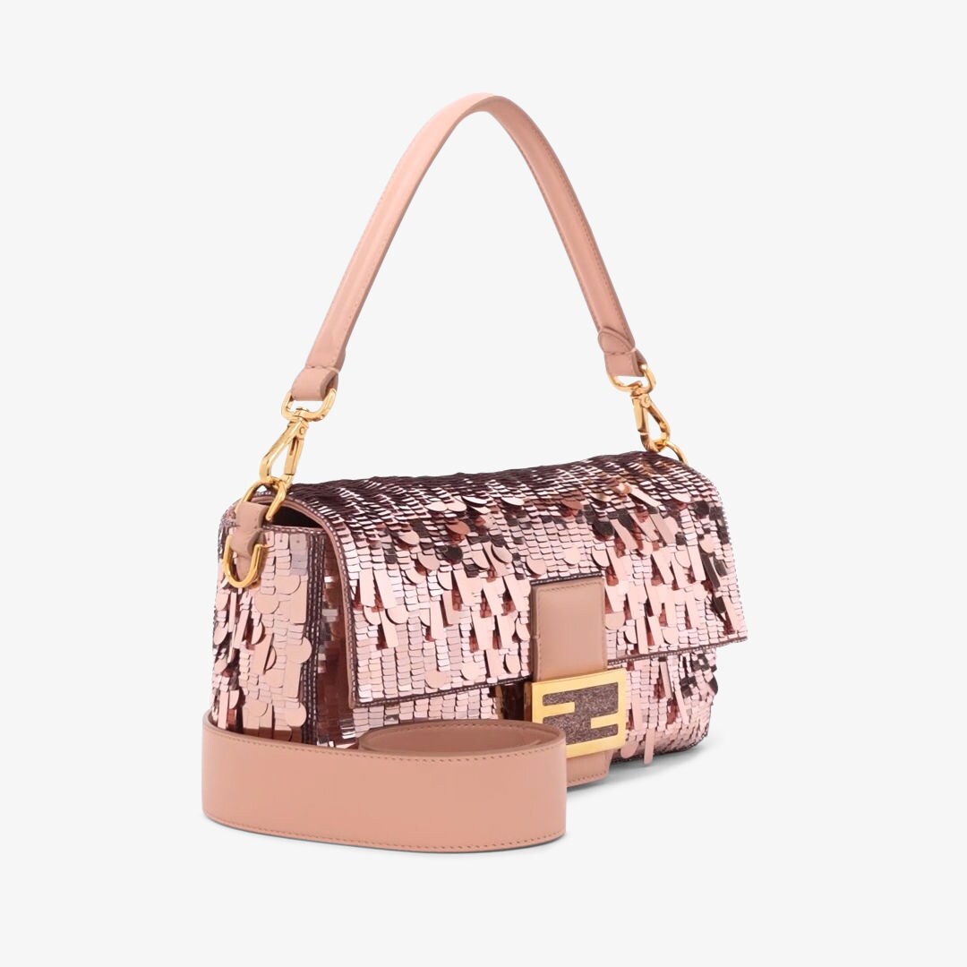 Baguette - Pink sequin and leather bag | Fendi