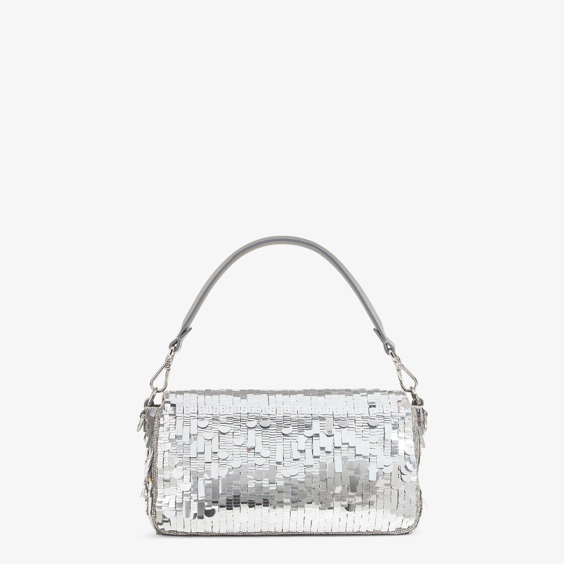 Baguette Silver sequin and leather bag Fendi