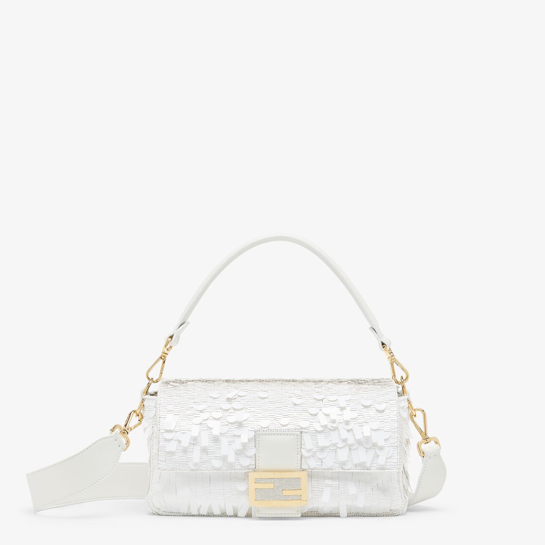 Baguette Sequins or crystals White Fendi