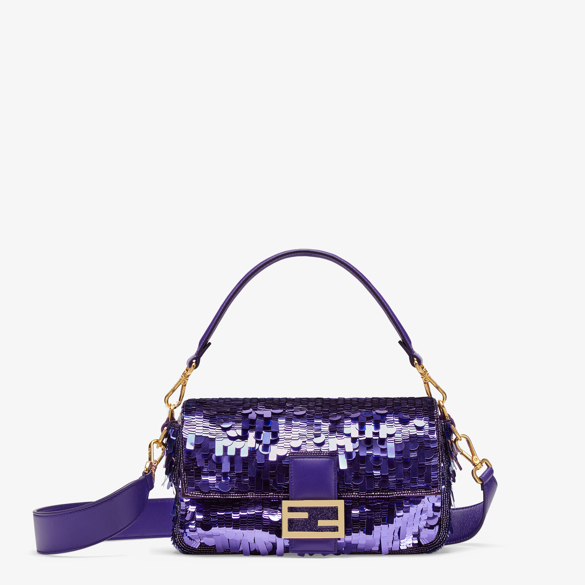 purple sequin baguette fendi